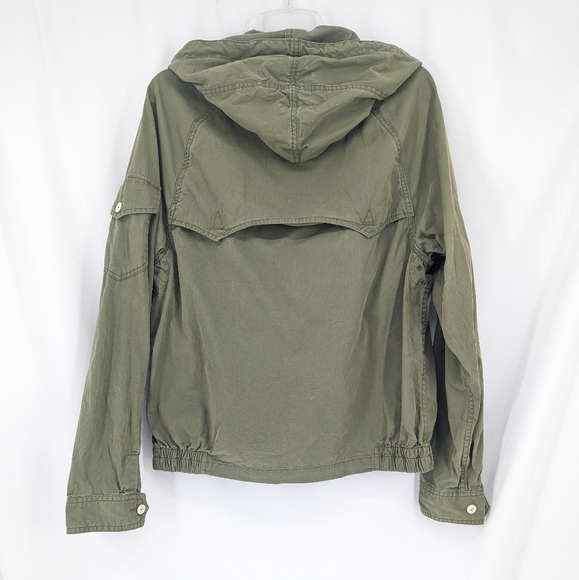 Polo Ralph Lauren Hooded Windbreaker Light Jacket Army Green Size Medium - Picture 3 of 13